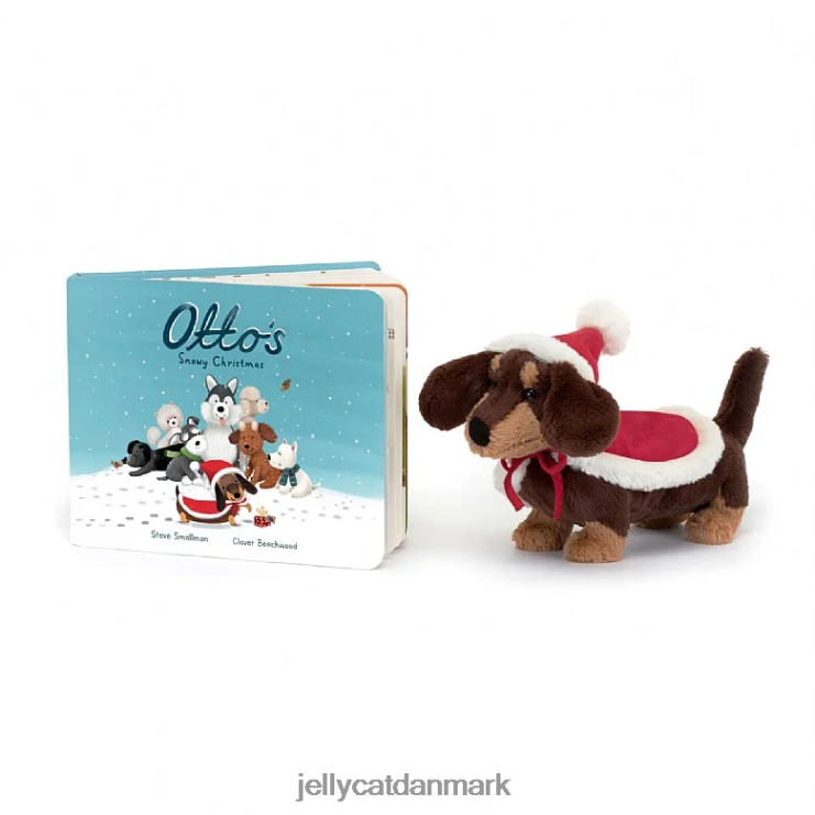 Bestil LHVJ00305 ottos sneklædte julebog & vintervarmer otto pølsehund brun Jellycat