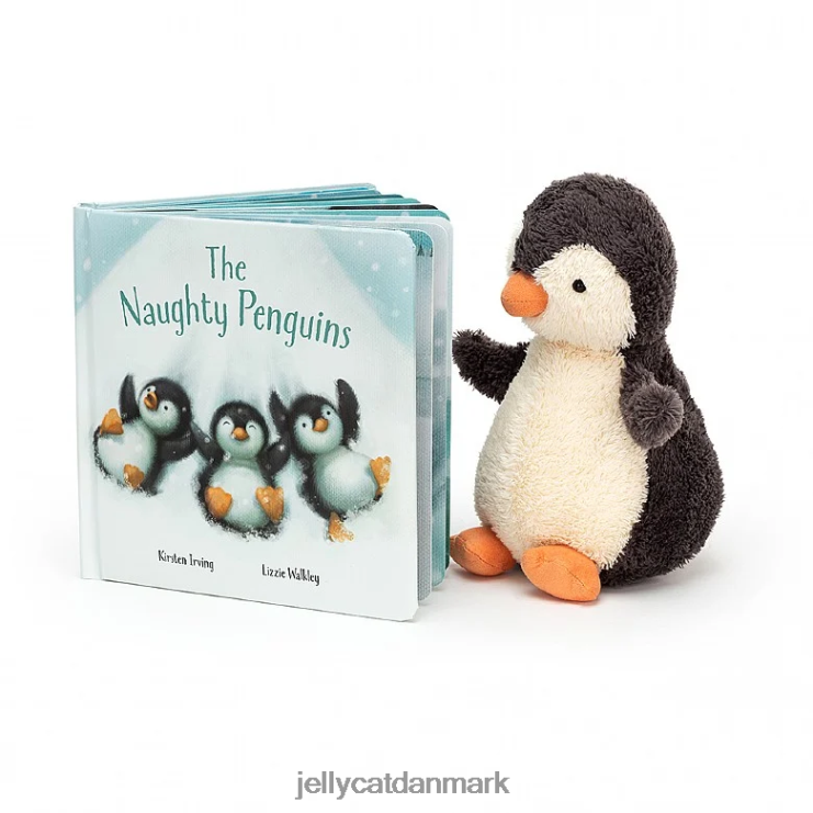 Bestil LHVJ00649 de frække pingviner bog og jordnøddepingvin grå Jellycat