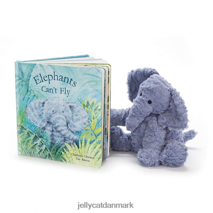 Bestil LHVJ00736 elefanter kan ikke flyve bog og fuddlewuddle elefant blå Jellycat
