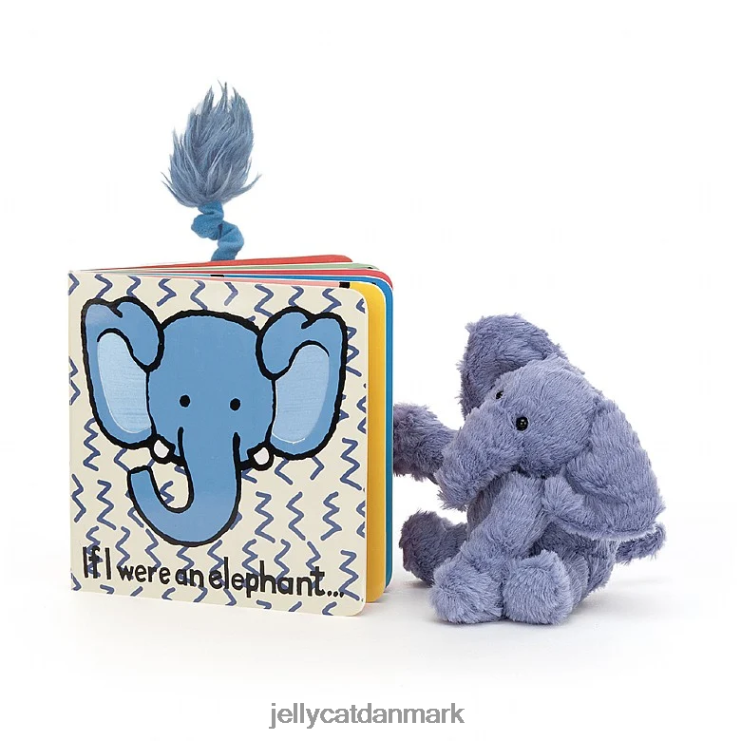 Bestil LHVJ00745 hvis jeg var en elefantbog og fuddlewuddle elefant blå Jellycat