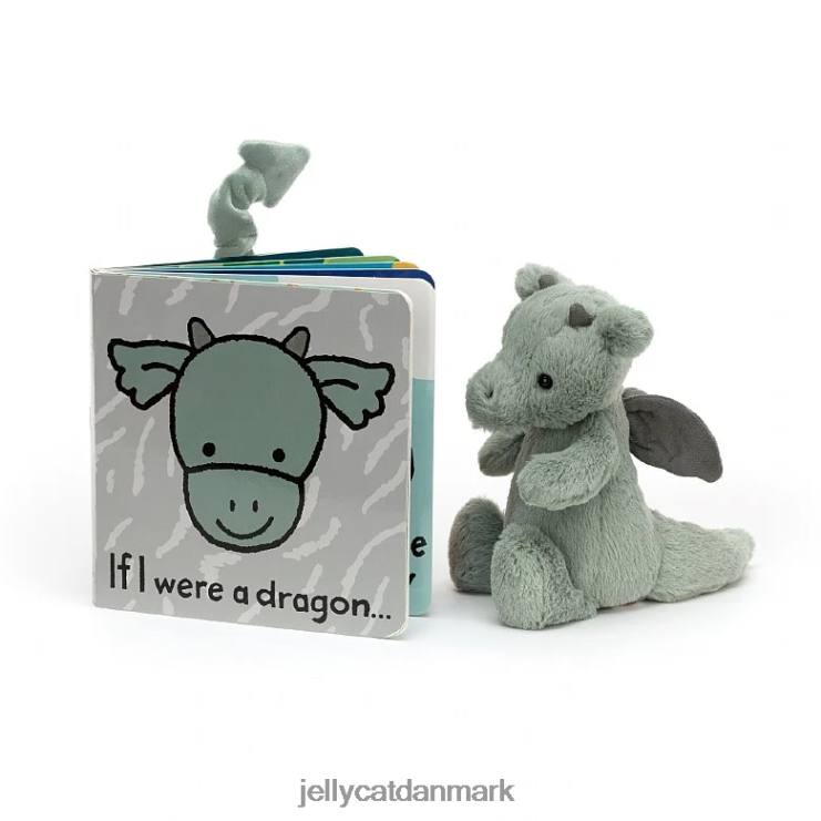 Bestil LHVJ00808 hvis jeg var en dragebog og blufærdig dragegrøn Jellycat