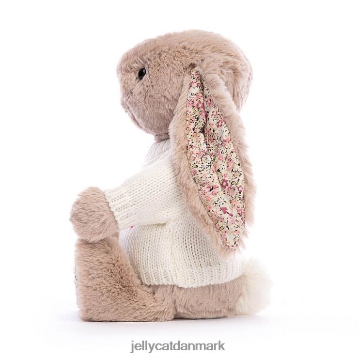 legetøj LHVJ00160 blossom bea bunny med personlig cremetrøje beige Jellycat