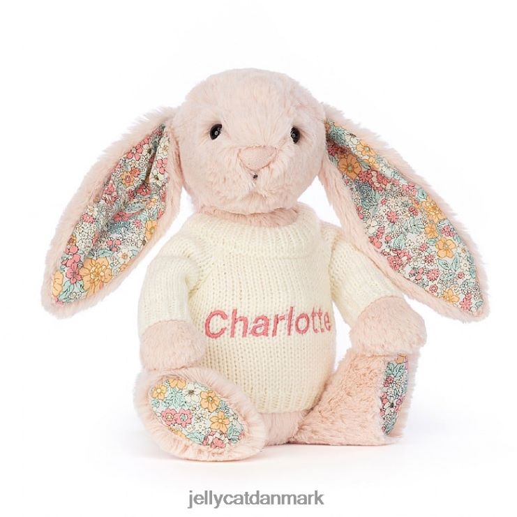 legetøj LHVJ00221 blossom blush bunny med personlig creme jumper fersken Jellycat