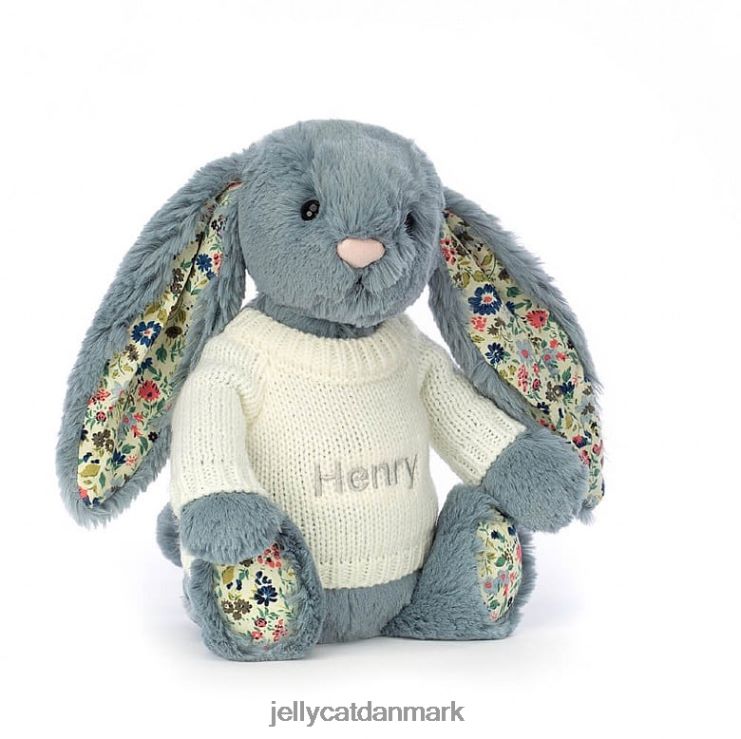 legetøj LHVJ00331 blossom dusky med personlig cremetrøje blå Jellycat