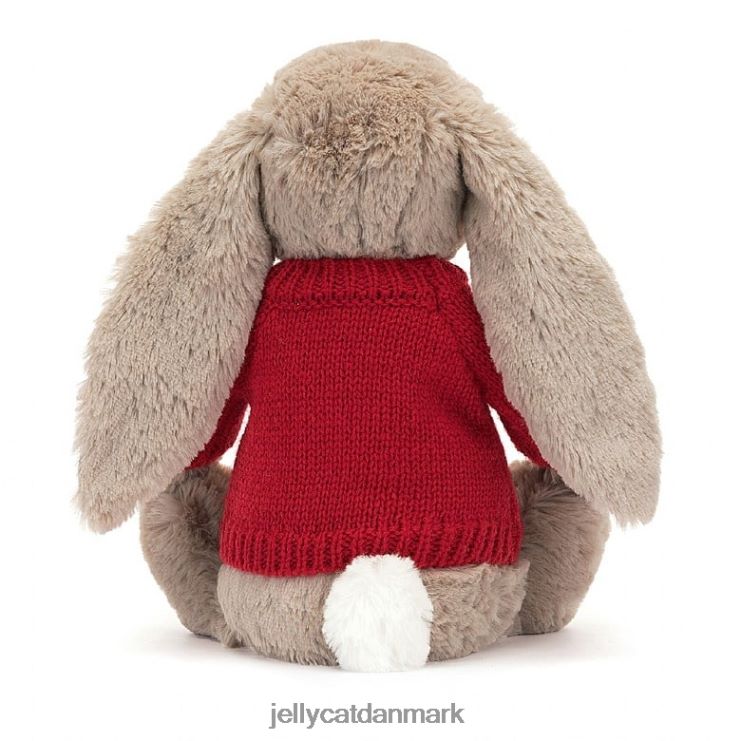 legetøj LHVJ00334 blomst bea bunny med personlig rød trøje beige Jellycat