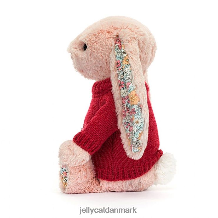 legetøj LHVJ00425 blossom blush bunny med personlig rød sweater fersken Jellycat