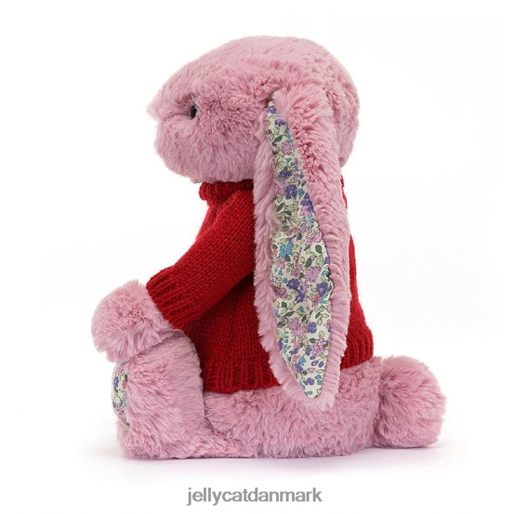 legetøj LHVJ00430 blomstrende tulipankanin med personlig rød sweater pink Jellycat