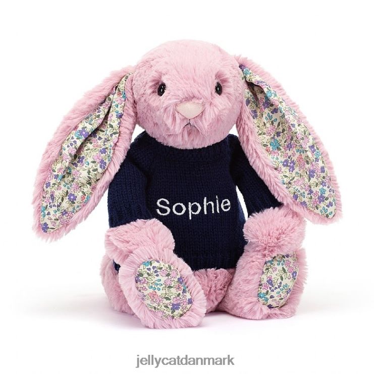 legetøj LHVJ00466 blomstrende tulipankanin med personlig marineblå sweater pink Jellycat