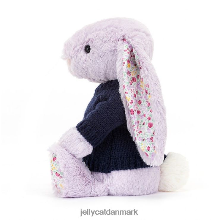 legetøj LHVJ00472 blomstrende jasminkanin med personlig marineblå sweater lilla Jellycat
