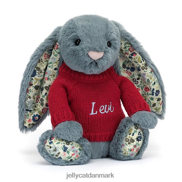 legetøj LHVJ00474 blomstrende dusky bunny med personlig rød bluse Jellycat