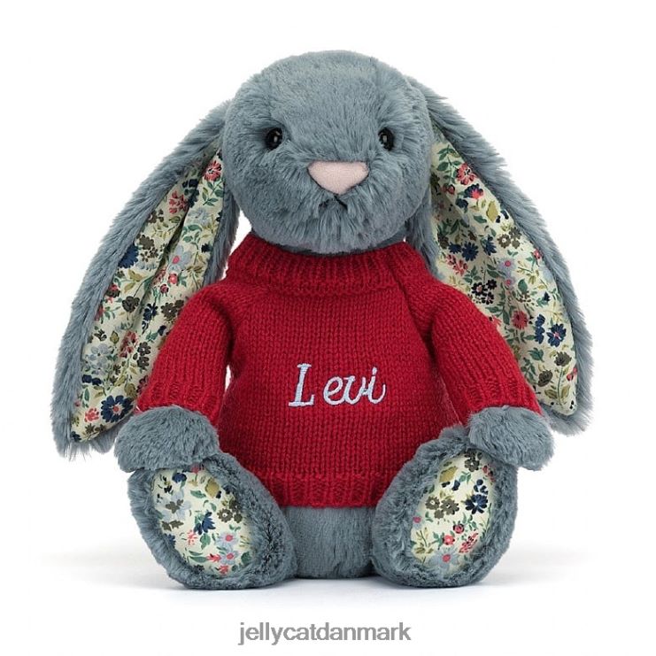 legetøj LHVJ00474 blomstrende dusky bunny med personlig rød bluse Jellycat