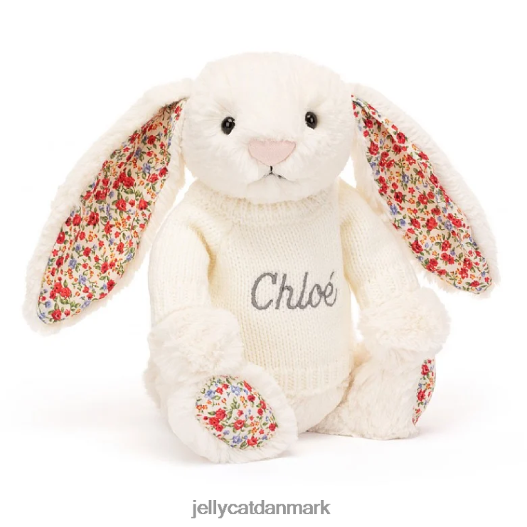legetøj LHVJ00594 blomstrende kanin med personlig jumpercreme Jellycat