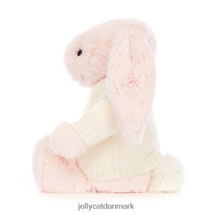 legetøj LHVJ00159 bashful pink kanin med personlig cremetrøje baby pink Jellycat