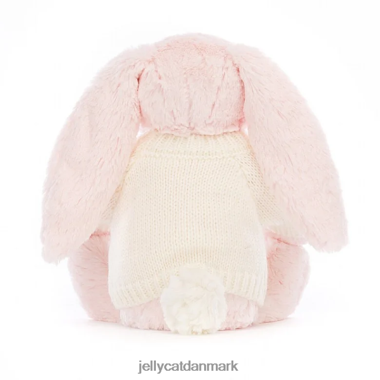 legetøj LHVJ00159 bashful pink kanin med personlig cremetrøje baby pink Jellycat