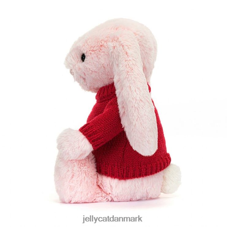 legetøj LHVJ00172 bashful pink kanin med personlig rød sweater baby pink Jellycat