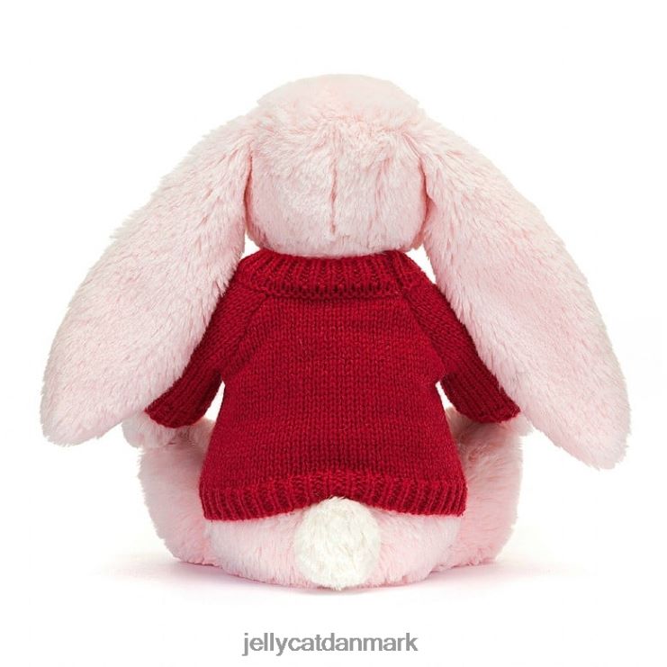 legetøj LHVJ00172 bashful pink kanin med personlig rød sweater baby pink Jellycat