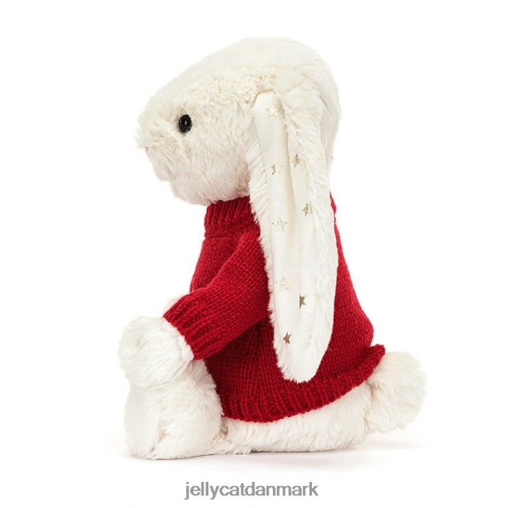 legetøj LHVJ00213 bashful glimt kanin med personlig rød jumper creme Jellycat