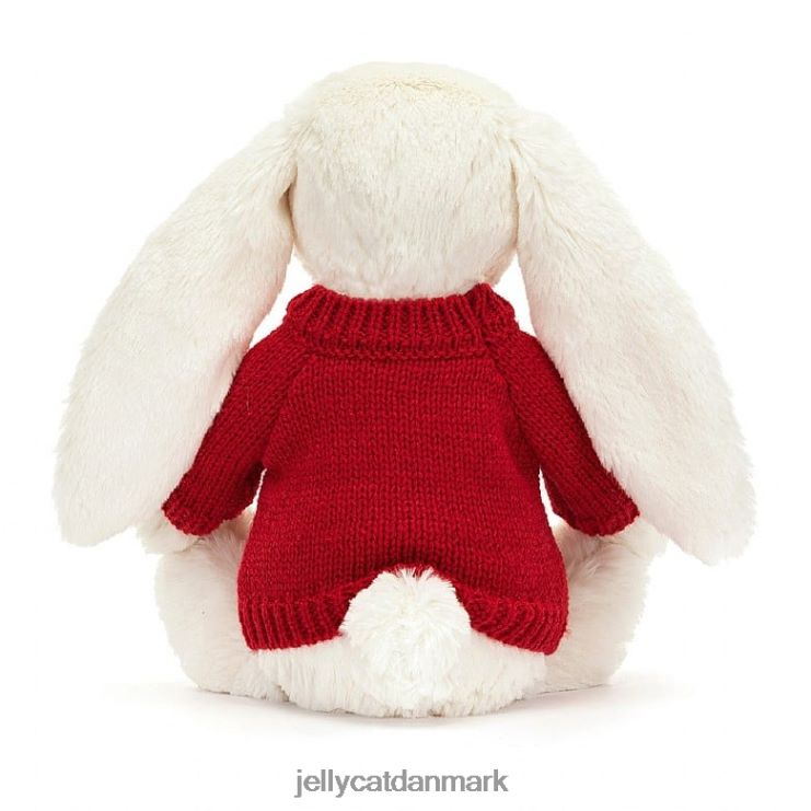 legetøj LHVJ00213 bashful glimt kanin med personlig rød jumper creme Jellycat