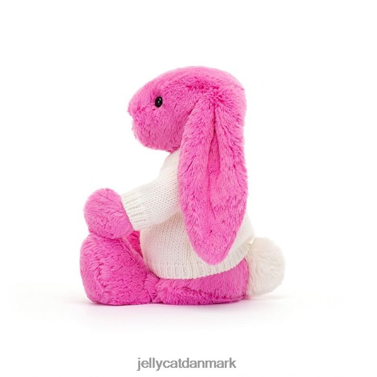 legetøj LHVJ00216 bashful kanin med personlig cremetrøje hot pink Jellycat