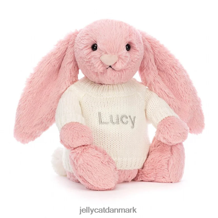 legetøj LHVJ00243 bashful kronbladskanin med personlig cremetrøje sorbet pink Jellycat