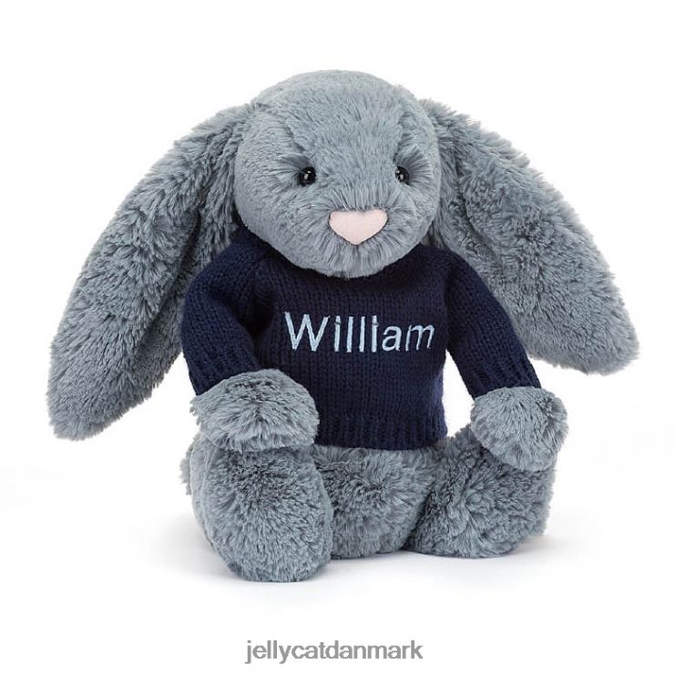 legetøj LHVJ00244 bashful dusky bunny med personlig marineblå bluse Jellycat