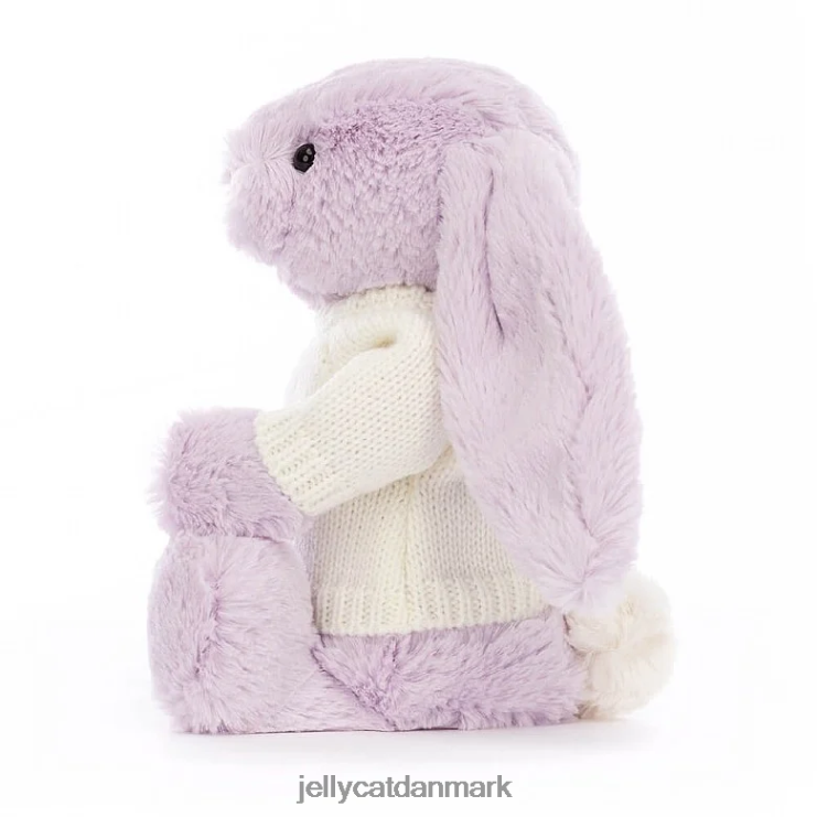 legetøj LHVJ00257 bashful kanin med personlig cremetrøje lilla Jellycat