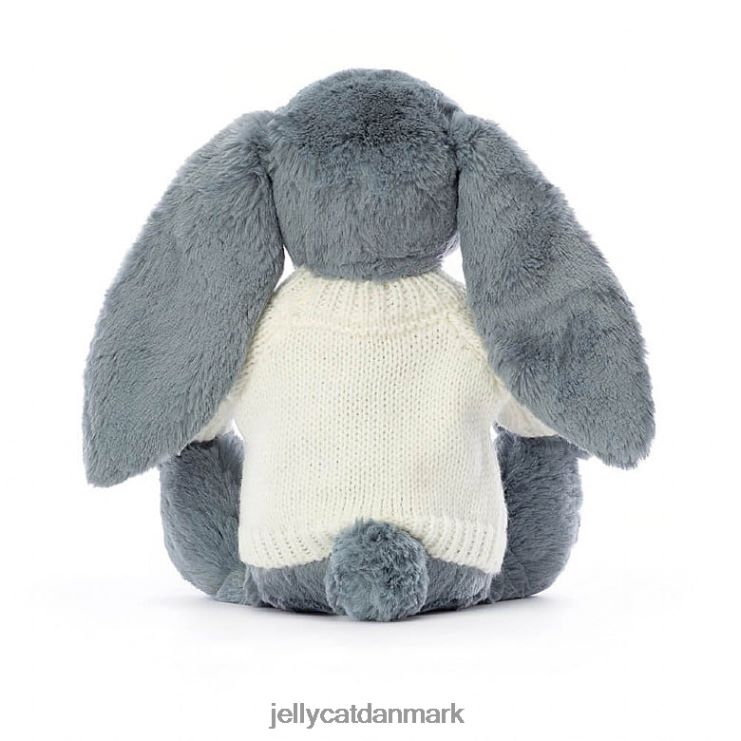 legetøj LHVJ00266 bashful dusky bunny med personlig cremetrøje blå Jellycat