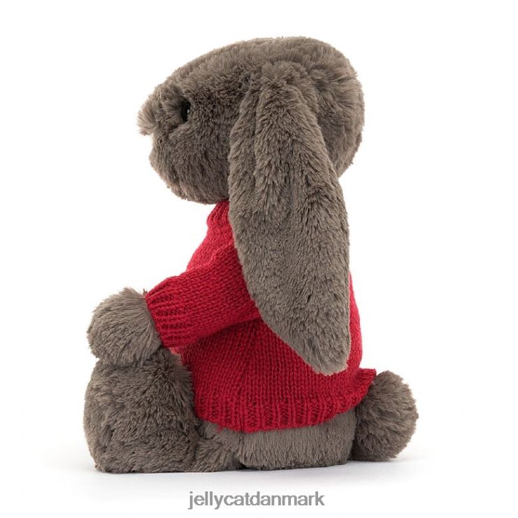 legetøj LHVJ00270 bashful trøffelkanin med personlig rød trøje brun Jellycat