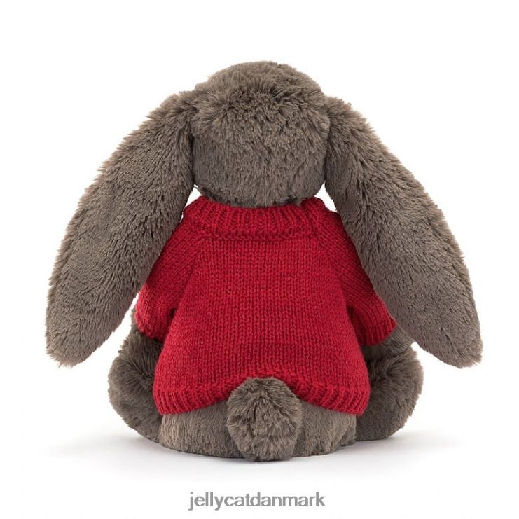 legetøj LHVJ00270 bashful trøffelkanin med personlig rød trøje brun Jellycat