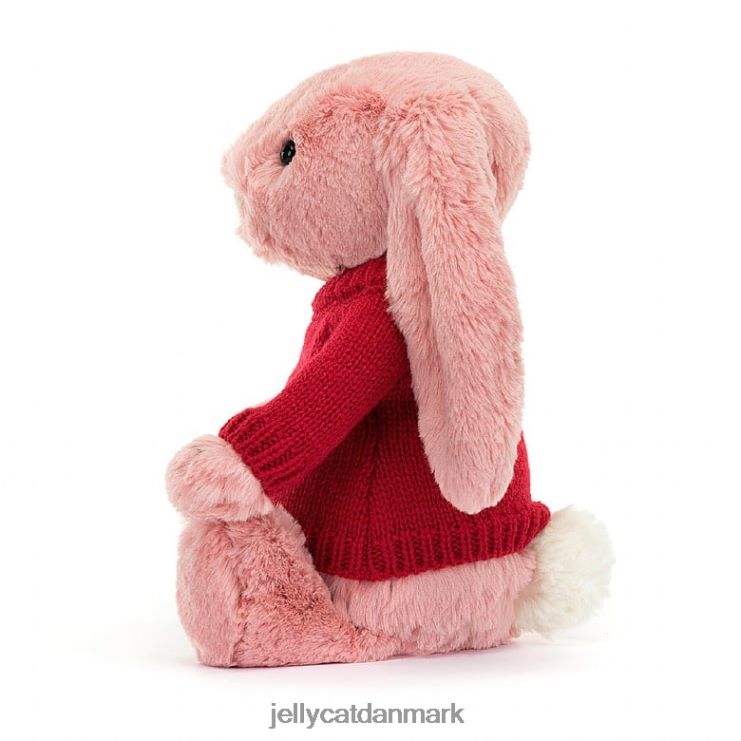 legetøj LHVJ00299 bashful kronblad kanin med personlig rød jumper sorbet pink Jellycat