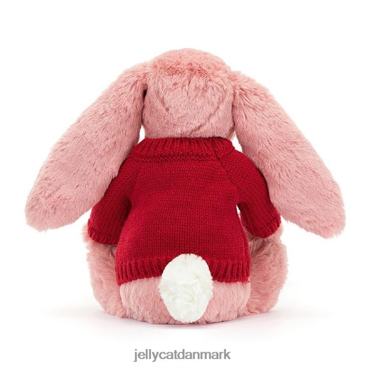legetøj LHVJ00299 bashful kronblad kanin med personlig rød jumper sorbet pink Jellycat