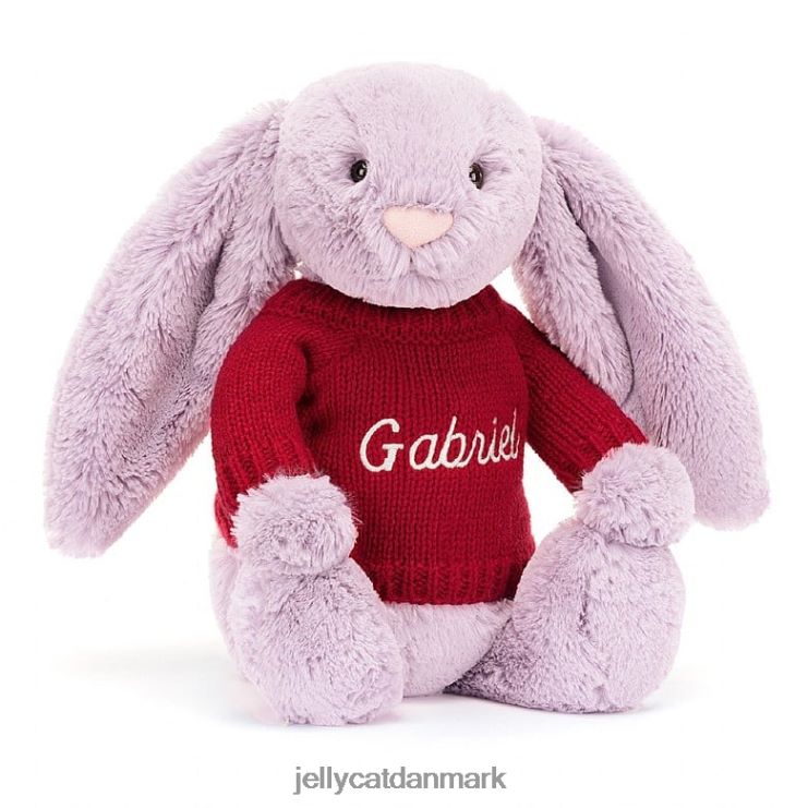 legetøj LHVJ00300 bashful kanin med personlig rød trøje lilla Jellycat