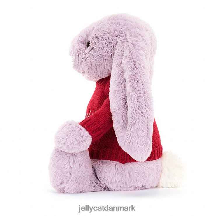 legetøj LHVJ00300 bashful kanin med personlig rød trøje lilla Jellycat
