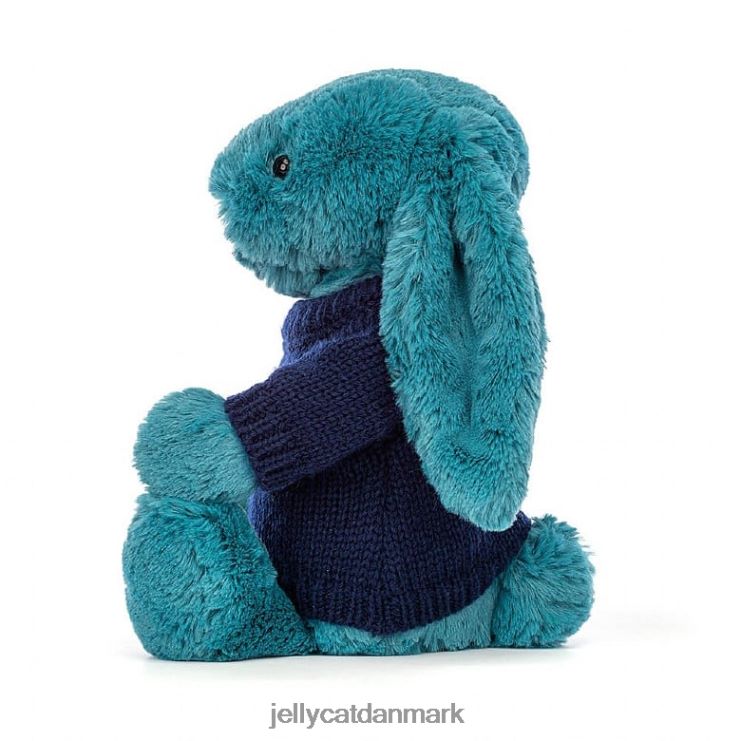 legetøj LHVJ00316 bashful mineralblå kanin med personlig marineblå bluse colbaltblå Jellycat