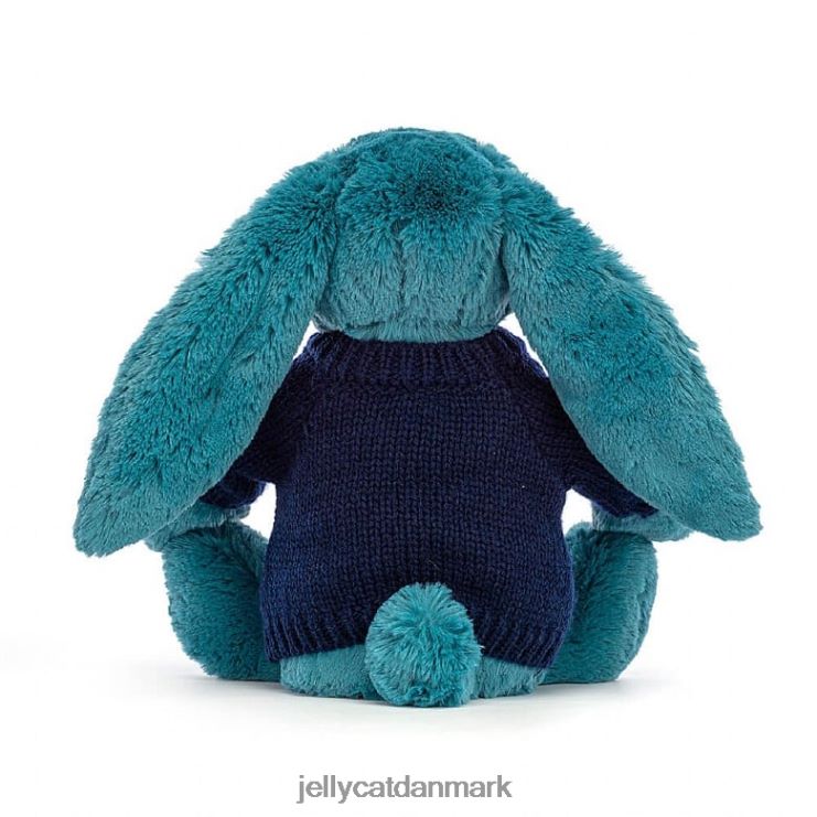 legetøj LHVJ00316 bashful mineralblå kanin med personlig marineblå bluse colbaltblå Jellycat