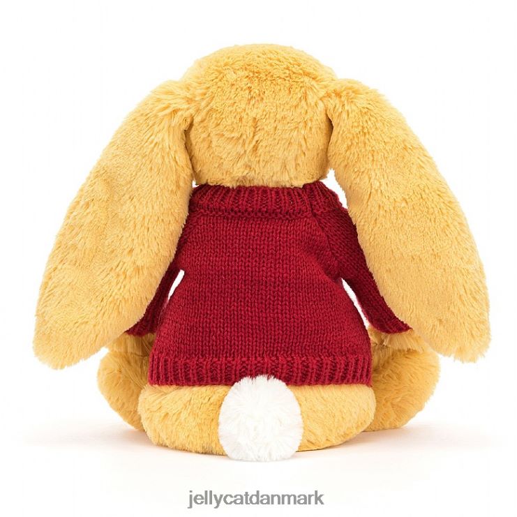 legetøj LHVJ00332 bashful kanin med personlig rød trøje solskin Jellycat