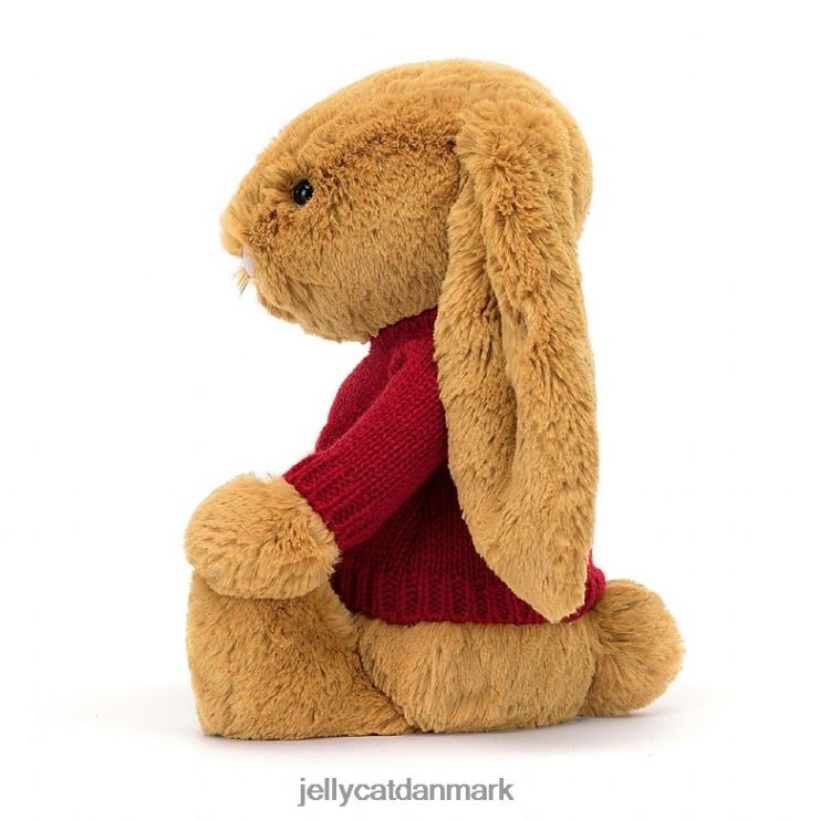 legetøj LHVJ00333 bashful en bunny med personlig rød trøje guld Jellycat