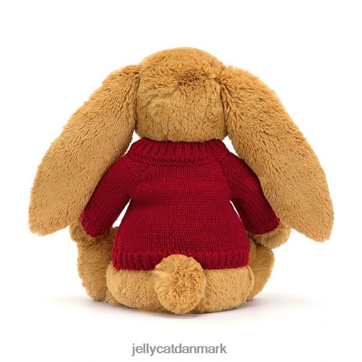 legetøj LHVJ00333 bashful en bunny med personlig rød trøje guld Jellycat