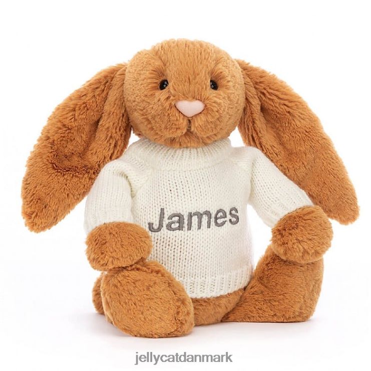 legetøj LHVJ00355 bashful en bunny med personlig cremetrøje guld Jellycat