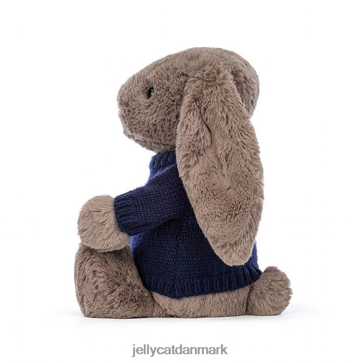 legetøj LHVJ00373 bashful trøffelkanin med personlig marineblå trøje brun Jellycat