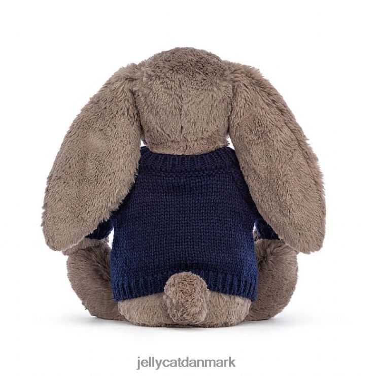 legetøj LHVJ00373 bashful trøffelkanin med personlig marineblå trøje brun Jellycat