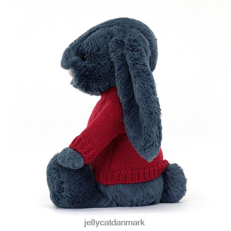 legetøj LHVJ00374 bashful kanin med personlig rød bluse marineblå Jellycat