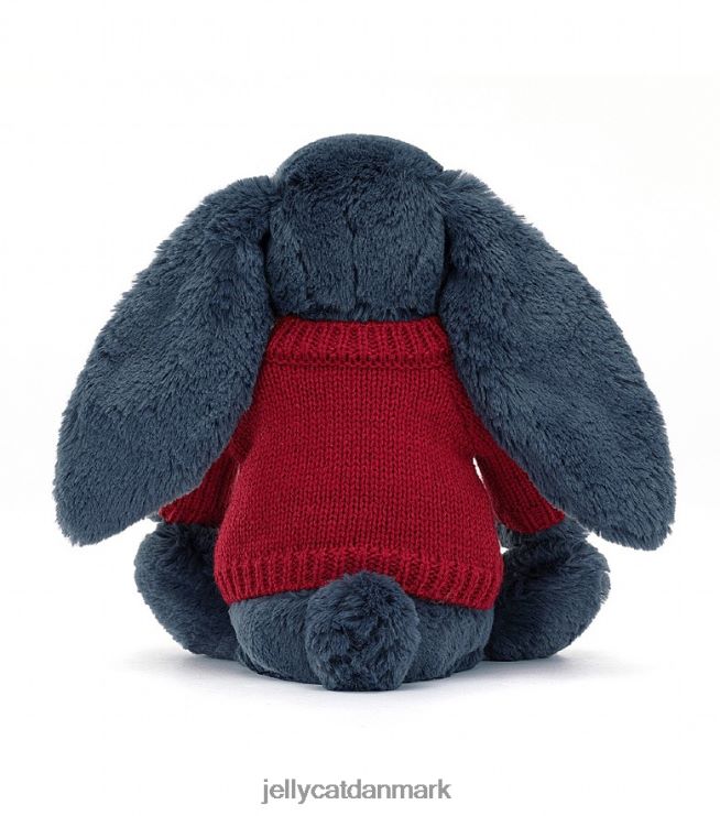 legetøj LHVJ00374 bashful kanin med personlig rød bluse marineblå Jellycat