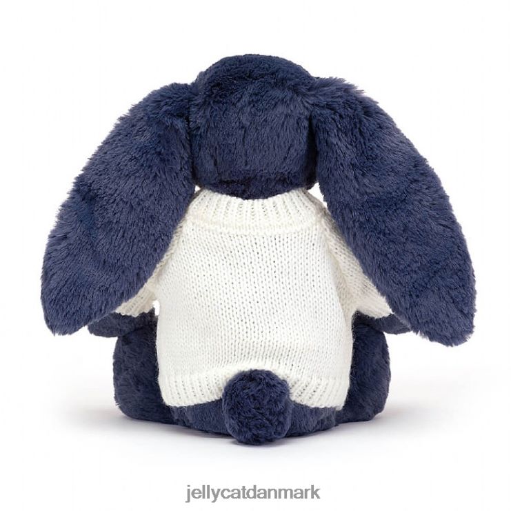 legetøj LHVJ00389 bashful kanin med personlig cremetrøje marineblå Jellycat