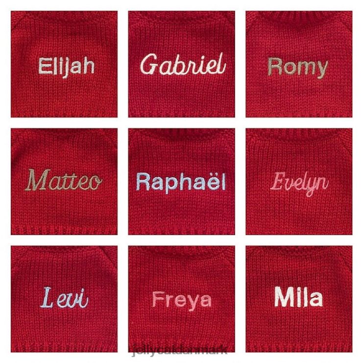legetøj LHVJ00414 bashful bomuldshale kanin med personlig rød sweater grå Jellycat