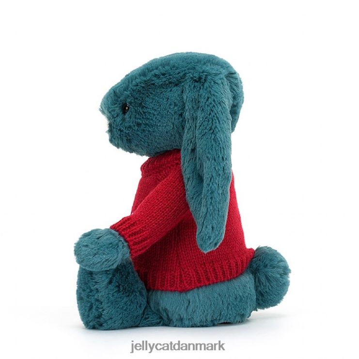 legetøj LHVJ00415 bashful mineralblå kanin med personlig rød trøje kolbaltblå Jellycat