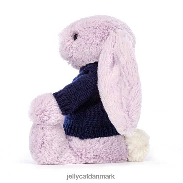 legetøj LHVJ00453 bashful kanin med personlig marineblå sweater lilla Jellycat