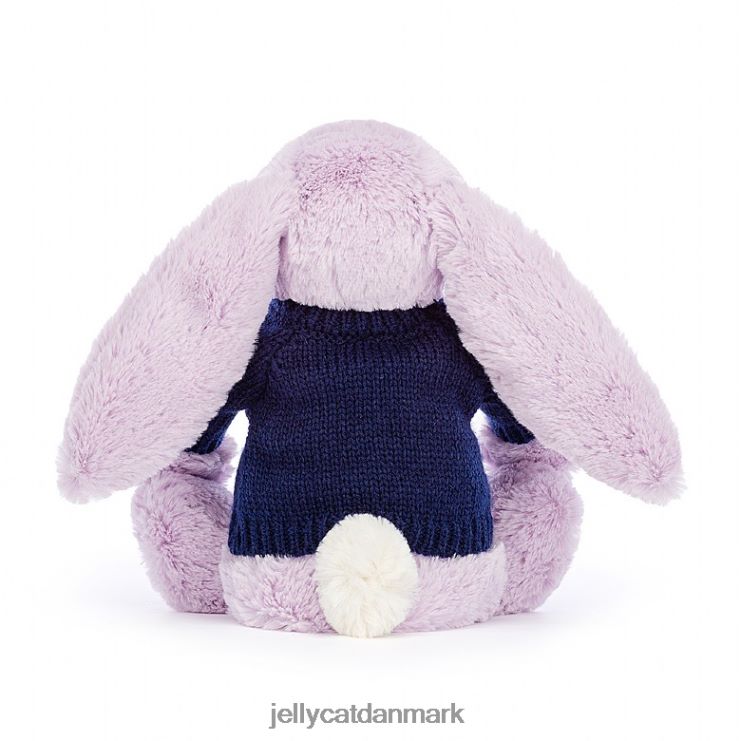 legetøj LHVJ00453 bashful kanin med personlig marineblå sweater lilla Jellycat