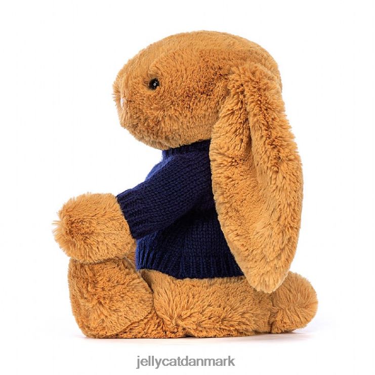 legetøj LHVJ00471 bashful en bunny med personlig marineblå trøje guld Jellycat