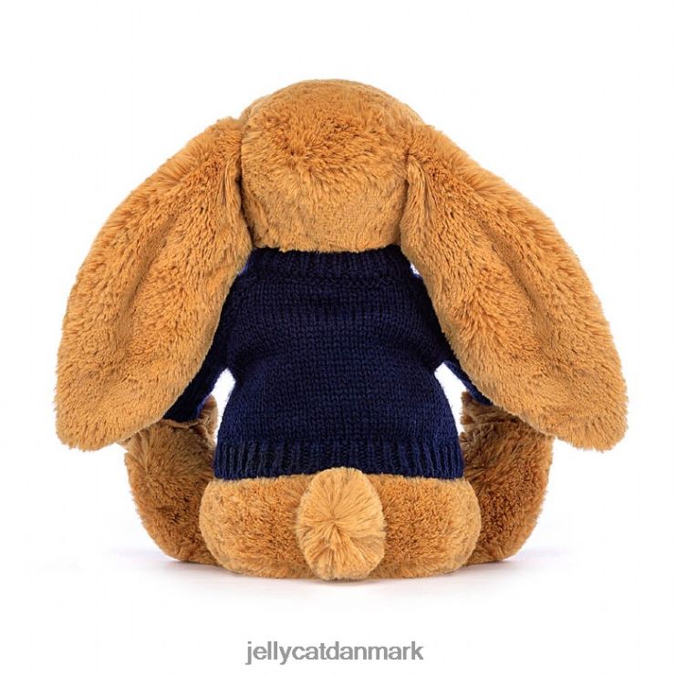 legetøj LHVJ00471 bashful en bunny med personlig marineblå trøje guld Jellycat
